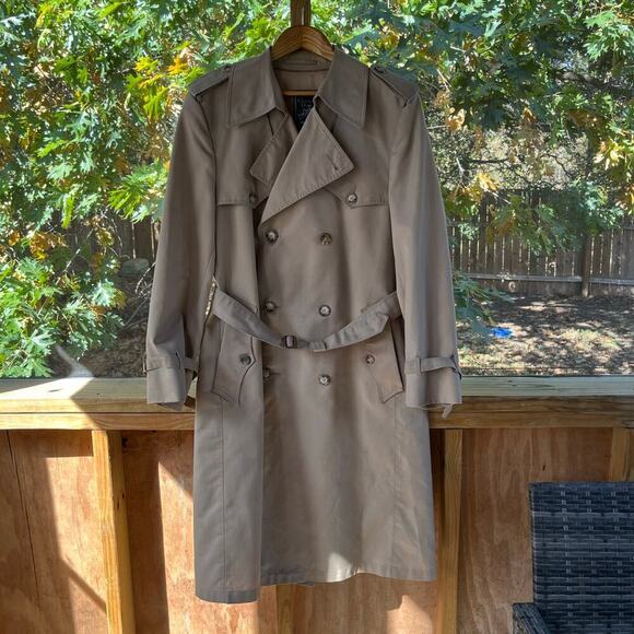 Christian Dior Men's Vintage Tan Classic Trench Coat Size 40R - Picture 1 of 12